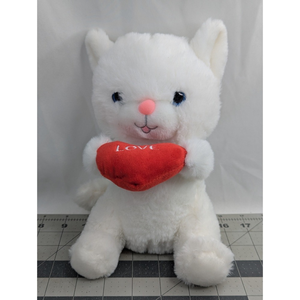 Publix White Cat Kitten Plush Red Love Heart 9 Inch 2023 Stuffed Animal Toy